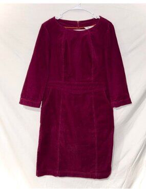 Boden Plum Burgundy Christina Corduroy Fitted Dress 6P EUC